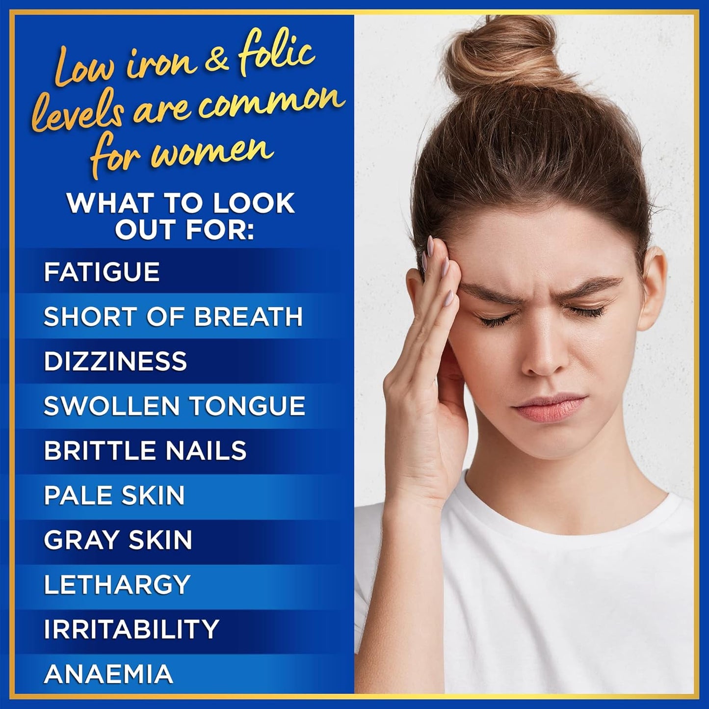 180 Vegan Iron Tablets for Women with Folic Acid - Gentle 35mg Iron, 667mcg Vitamin B9 - Anemia, Period, Pregnancy Support - Prenatal Ferrous Sulfate Pills
