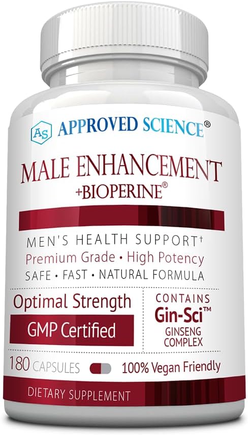 180 Vegan Male Enhancement Capsules for Boosting Performance and Drive - Approved Science® Formula