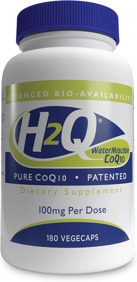 180 Vegan Non-GMO CoQ-10 Capsules with Superior Absorption for Cardiovascular and Mitochondria Support