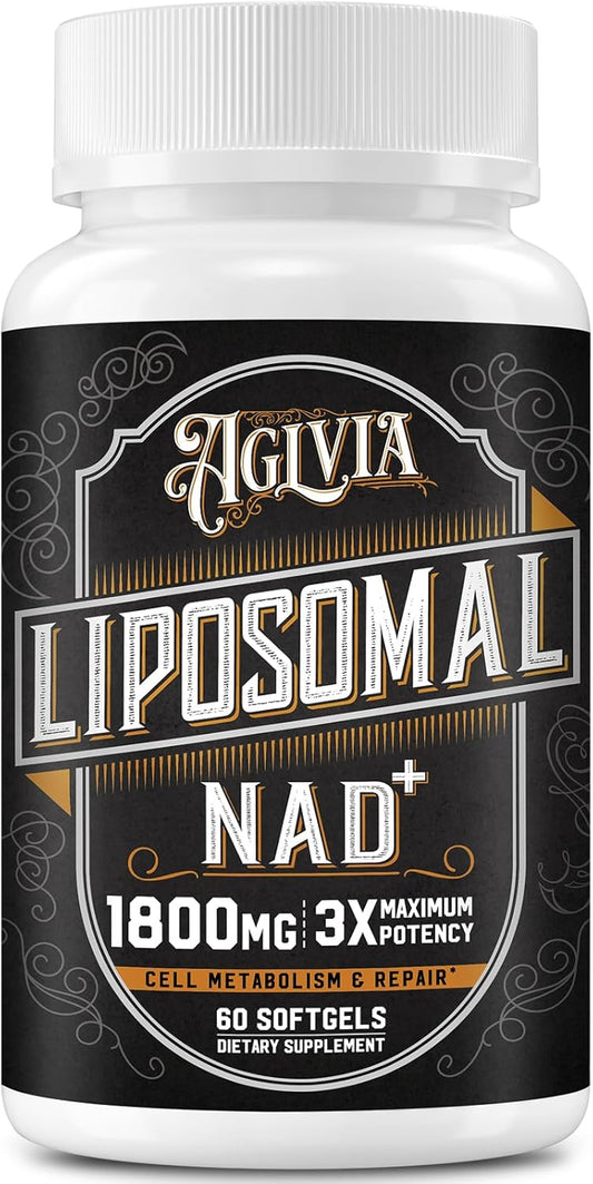 1800 MG Liposomal NAD+ Supplement for Energy & Cellular Repair - Non-GMO, 60 Softgels