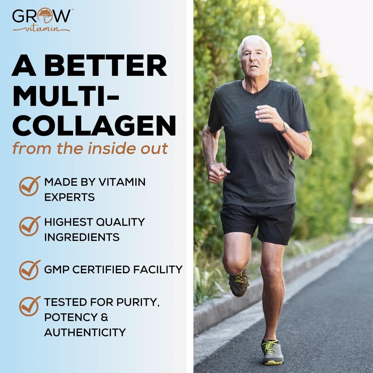 1800MG Multi Collagen Capsules - Non-GMO, Grass Fed - Hair, Skin, Nails & Joint Support - 90 Capsules