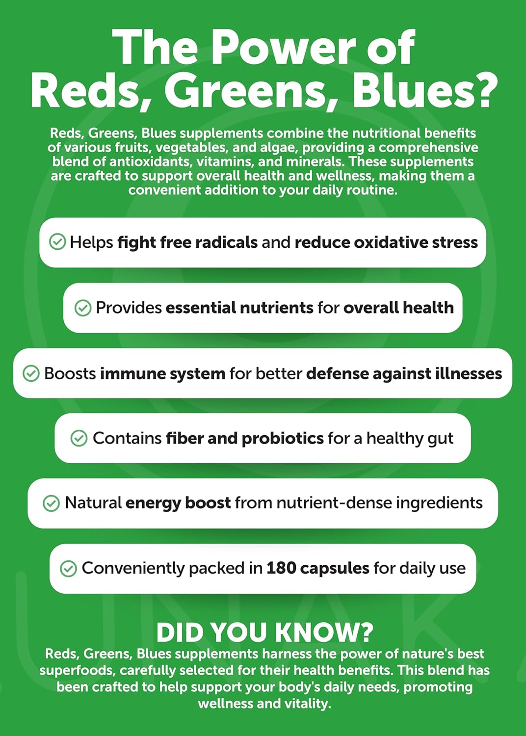 180ct Lunakai USA Made Superfood Fruits & Veggies Supplement - All-in-One with 4 Blends & Scented Capsules for Adults