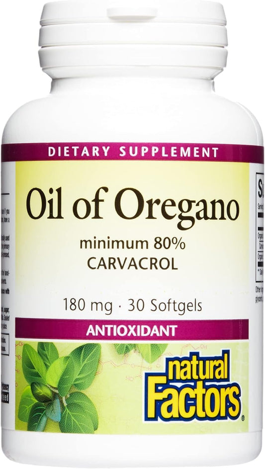 180mg Oil of Oregano Softgels with Extra Virgin Olive Oil for Health (30 Servings)