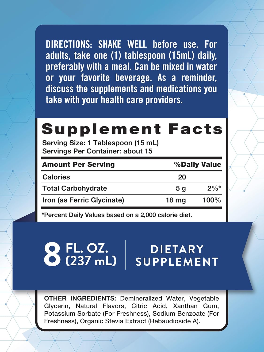 18mg Liquid Iron Drops Supplement | Essential Mineral | Vegan, Non-GMO, Gluten Free by Nature's Truth