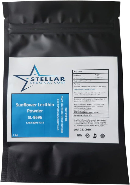 1kg Cold Pressed Sunflower Lecithin Powder - Non-GMO Emulsifier for Liposomal Vitamin C