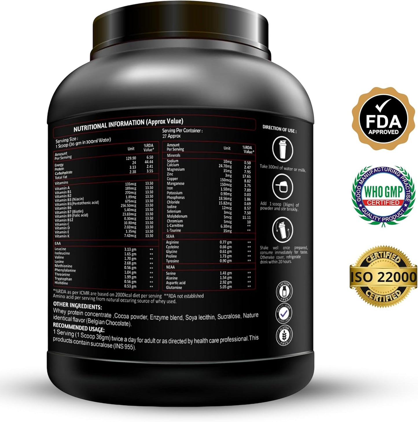 1kg FiTBal Whey Premium Gold Protein Powder in Malai Kulfi Flavor - High Quality Supplement for Fitness Goals