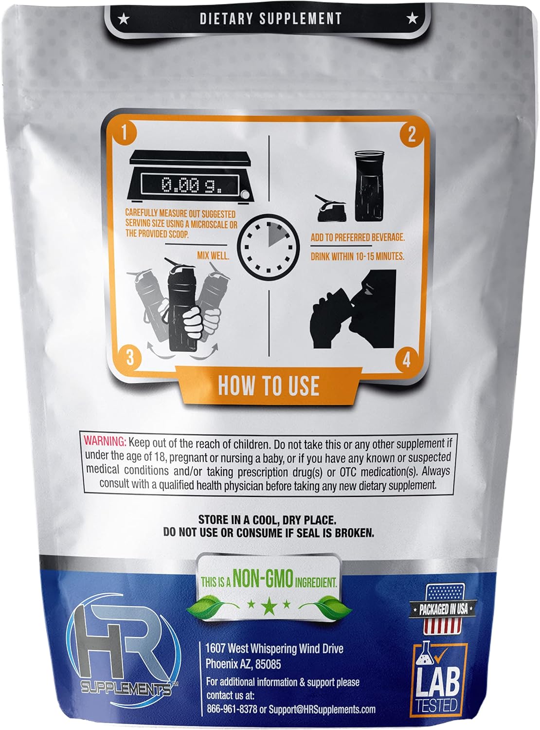 1kg Hard Rhino Beta-Alanine Powder - Unflavored, Lab-Tested, Scoop Included