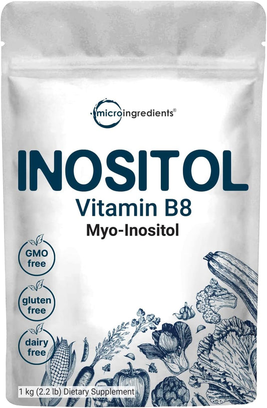 1KG Micro Ingredients Pure Myo-Inositol Powder - Supports Liver Health, Antioxidant, Hair Growth, Sleep - Non-GMO, Vegan