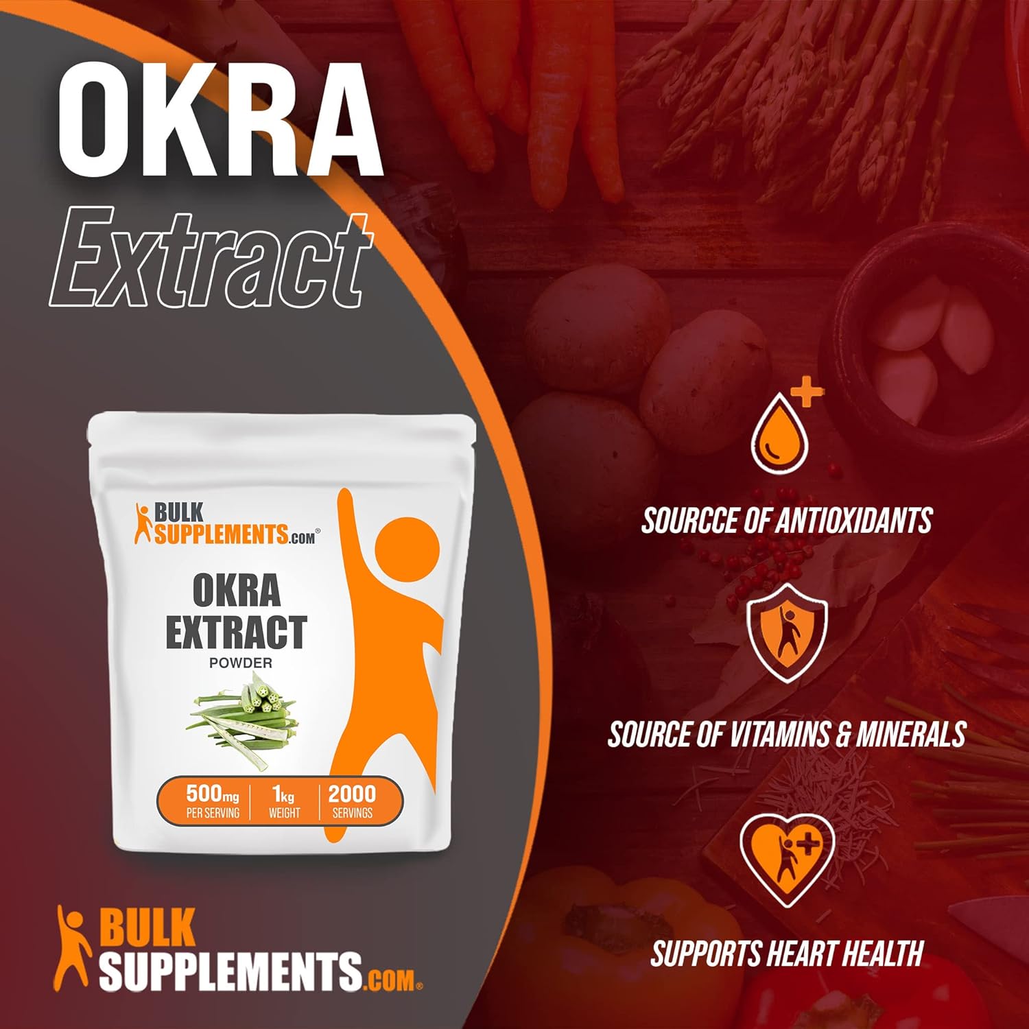 1kg Okra Extract Powder for Digestion & Bowel Movement Support