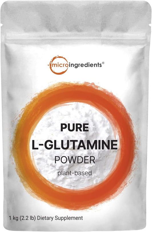 1Kg Pure L Glutamine Powder: Supports Gut Health, Muscle Recovery, Post Workout - Unflavored, Vegan, No Additives - Non-GMO & Gluten-Free