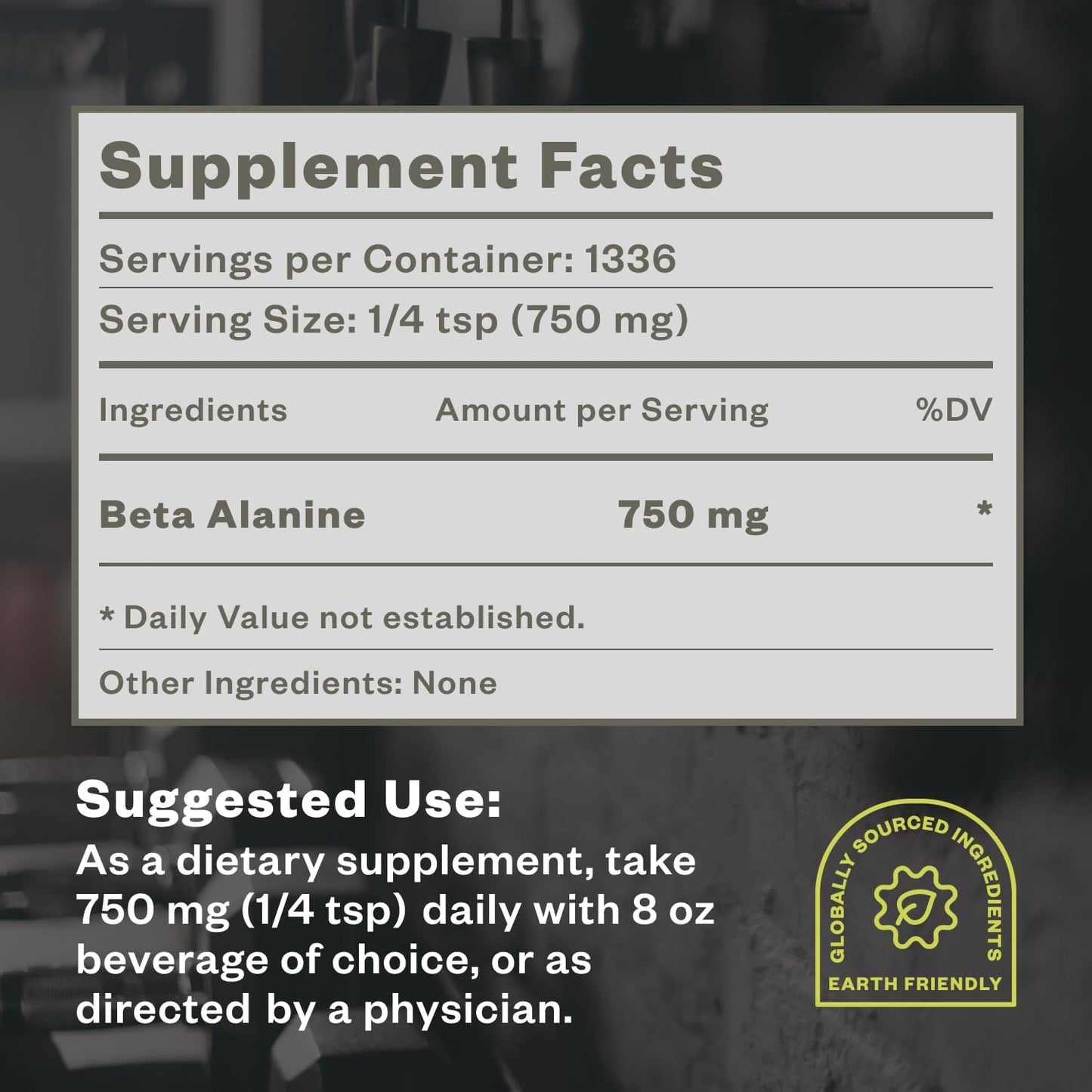 1kg Purisure Beta Alanine Powder: Pure Pre-Workout Supplement for Energy & Endurance - 1,334 Servings for Men and Women
