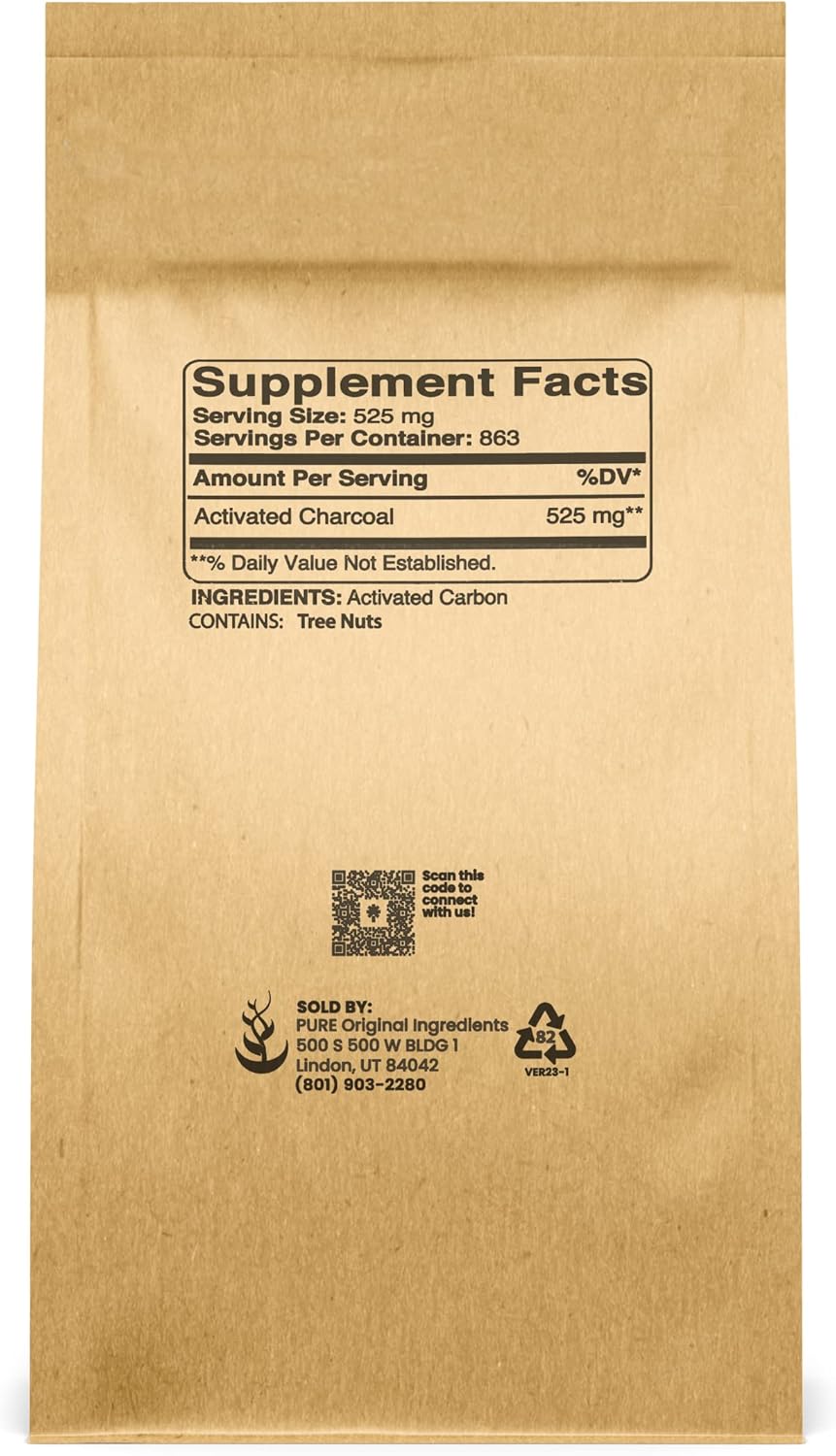 1lb Activated Charcoal Powder - Pure Original Ingredients, Activated Carbon, Vegan, Non-GMO