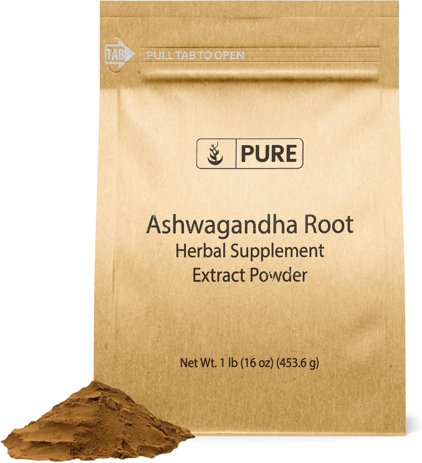 1lb Ashwagandha: Pure Original Vegan Gluten-Free Ingredients, Lab-Verified