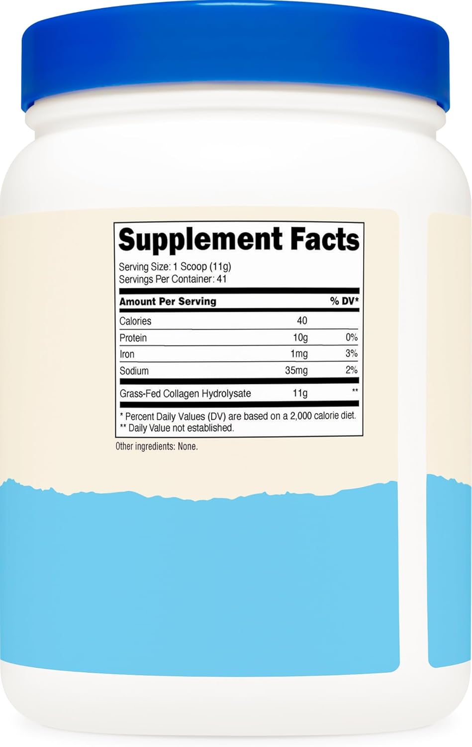 1LB Grass-Fed Bovine Collagen Hydrolysate Powder - Unflavored Peptides - Nutricost (454 G)