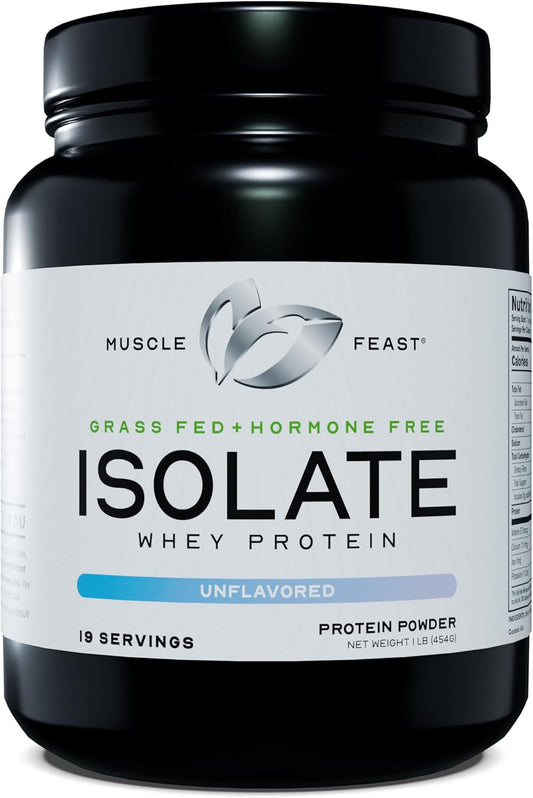 1lb Grass-Fed Whey Protein Isolate, Hormone-Free & Pasture Raised - Unflavored