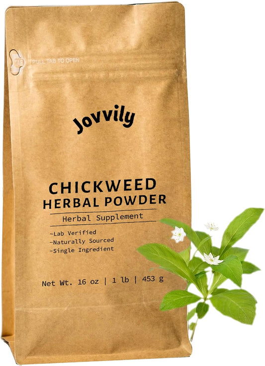 1lb Jovvily Chickweed Herb: Common Chickweed, Gluten-Free Traditional Supplement