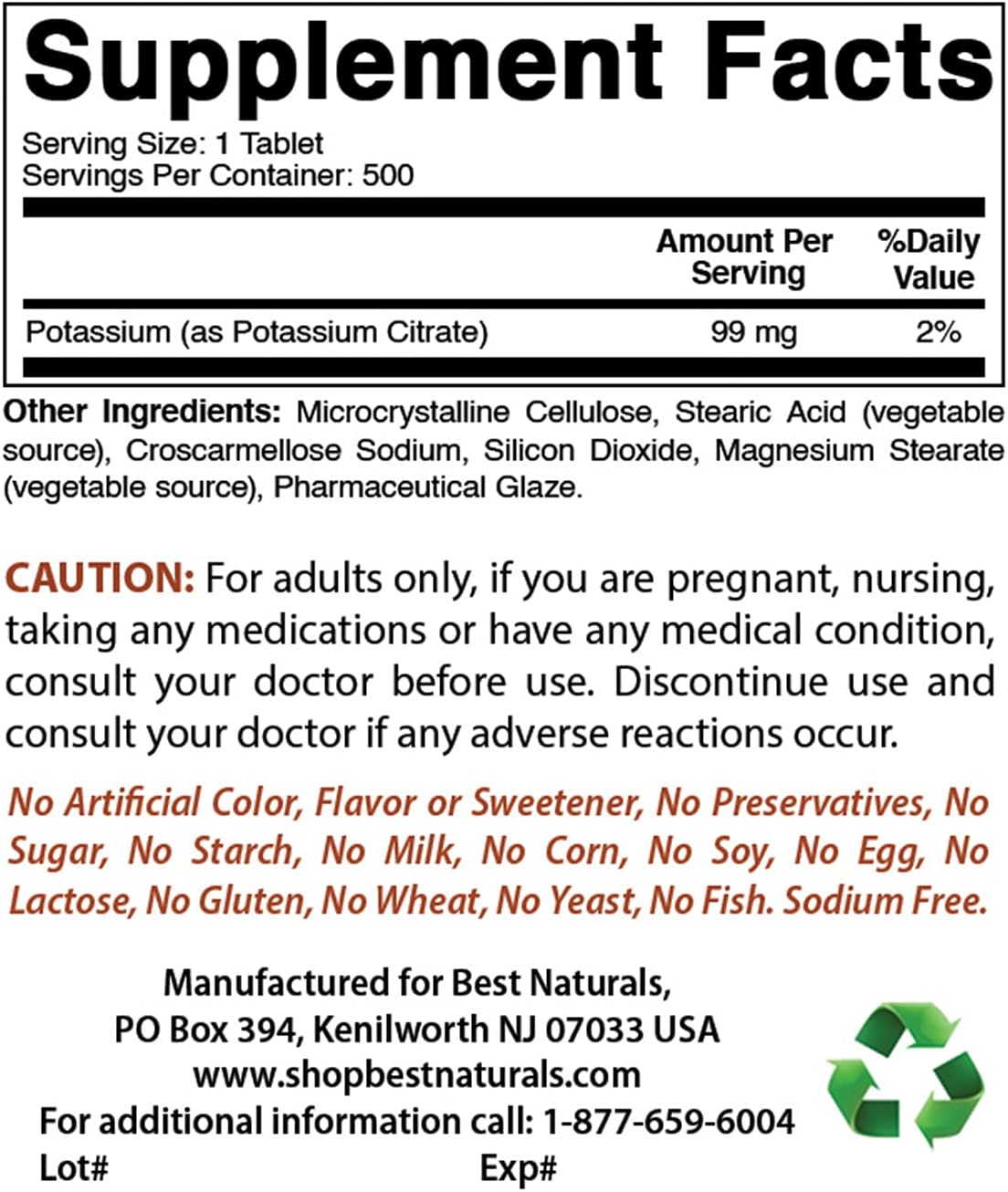 1lb Magnesium Citrate Powder with 99mg Potassium Citrate - Top Natural Supplements