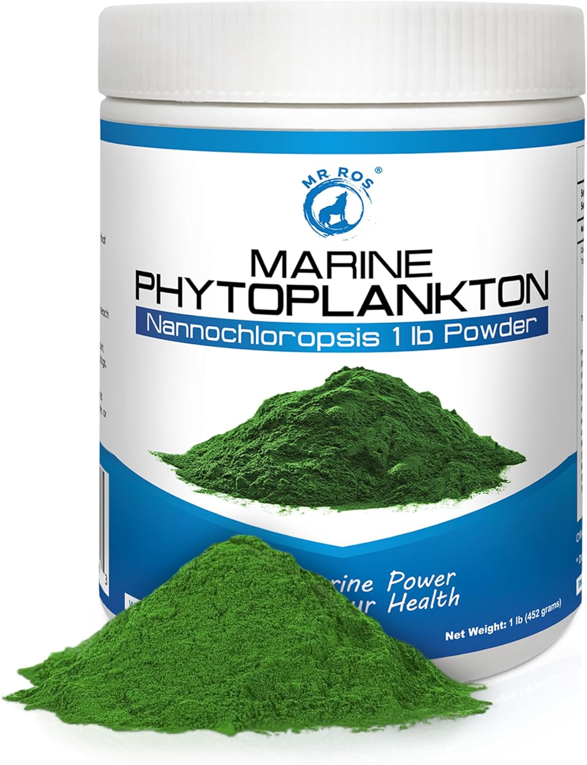 1lb Mr. Ros Marine Phytoplankton: Eco-Friendly Superfood Boosts Wellbeing for Dogs, Men, and Women