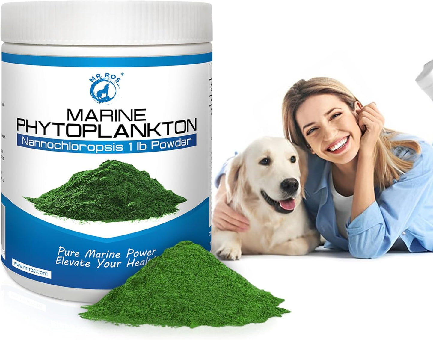 1lb Mr. Ros Marine Phytoplankton: Eco-Friendly Superfood Boosts Wellbeing for Dogs, Men, and Women
