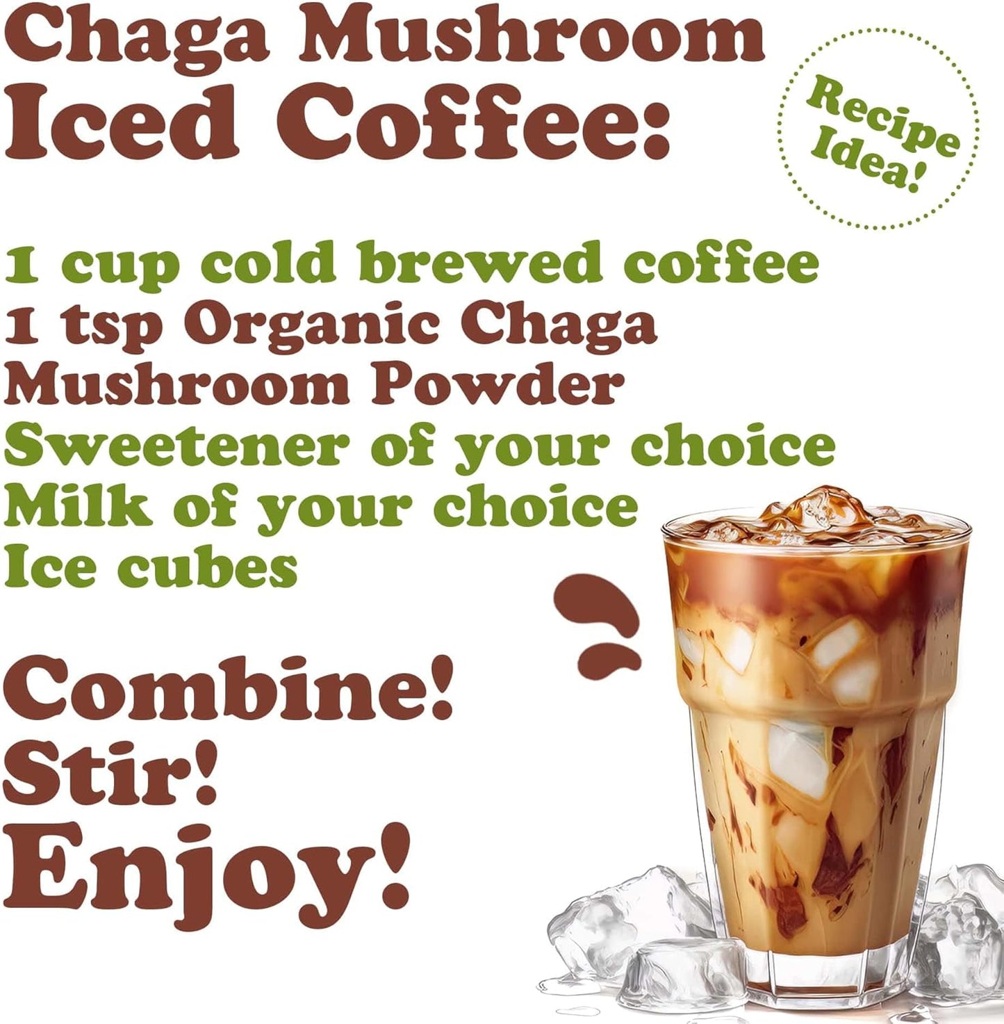 1lb Organic Chaga Mushroom Powder - Vegan Superfood for Immunity - Rich in Antioxidants - Non-GMO - 100% Pure - Kosher