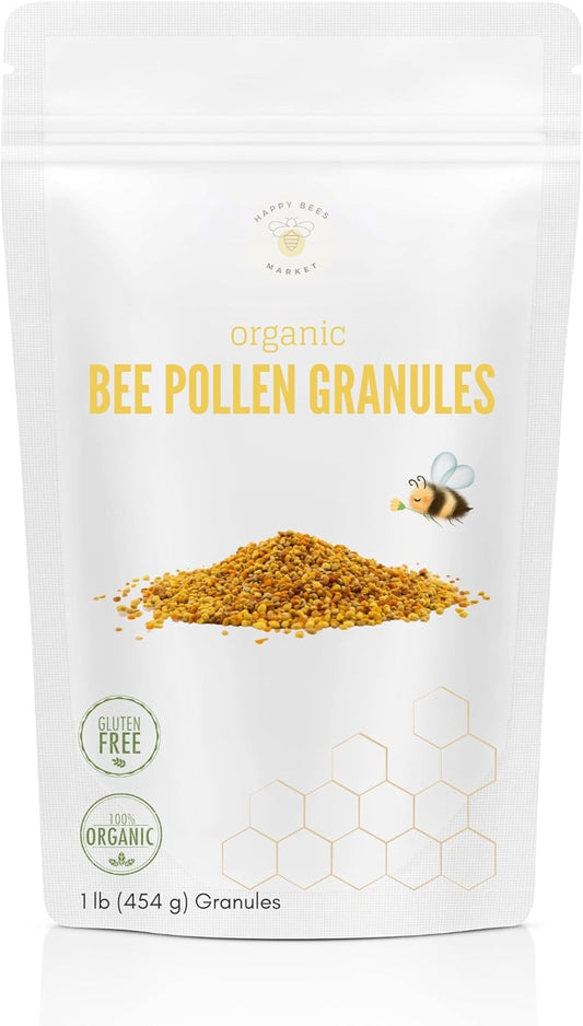 1lb Raw Bee Pollen Granules: Freshly Harvested Superfood Rich in B Vitamins, Minerals, Protein, & Antioxidants - Ideal for Keto Diet | Non-GMO | Sweet Flavor