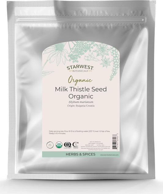 1lb Starwest Botanicals Organic Milk Thistle Seed - Premium Quality Organic Herbal Supplement