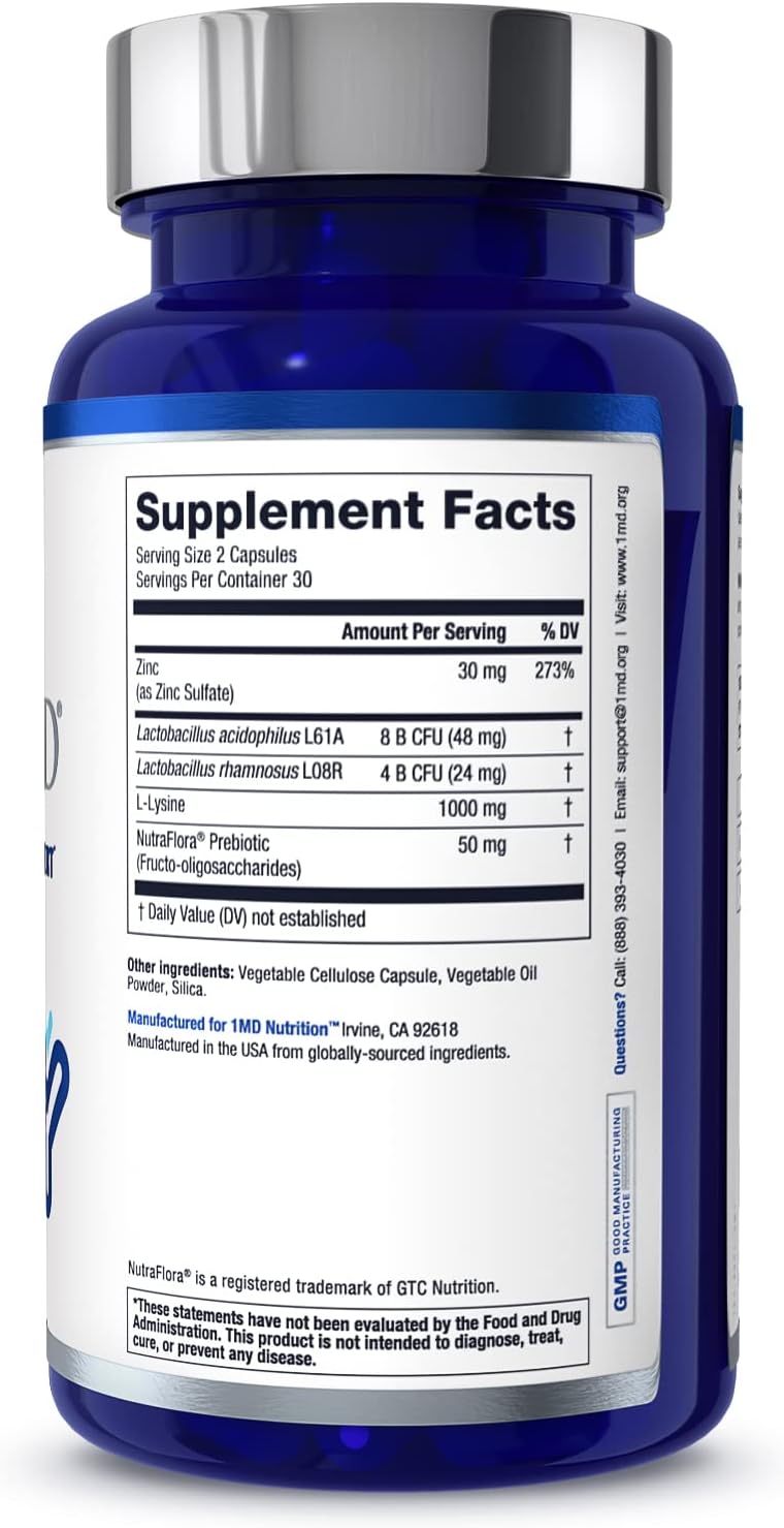 1MD Nutrition ImmunityMD: Doctor-Selected Probiotic for Immune Health - 60 Capsules x 2 Pack, Boost Immune System, Reduce Stress