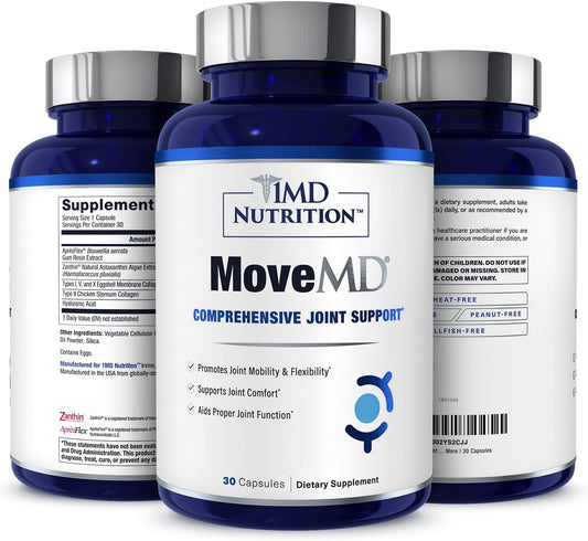 1MD Nutrition MoveMD - Collagen Pills with Hyaluronic Acid & Astaxanthin for Joint Support in Men & Women