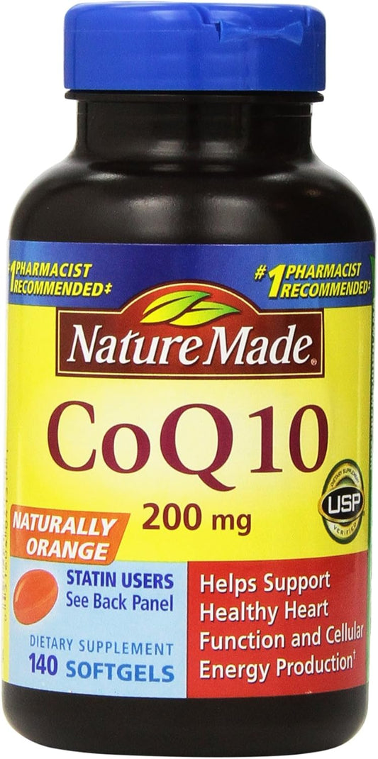 2 Bottles of Nature Made CoQ10 Coenzyme Q10 200 mg Softgels - Total of 280 Softgels