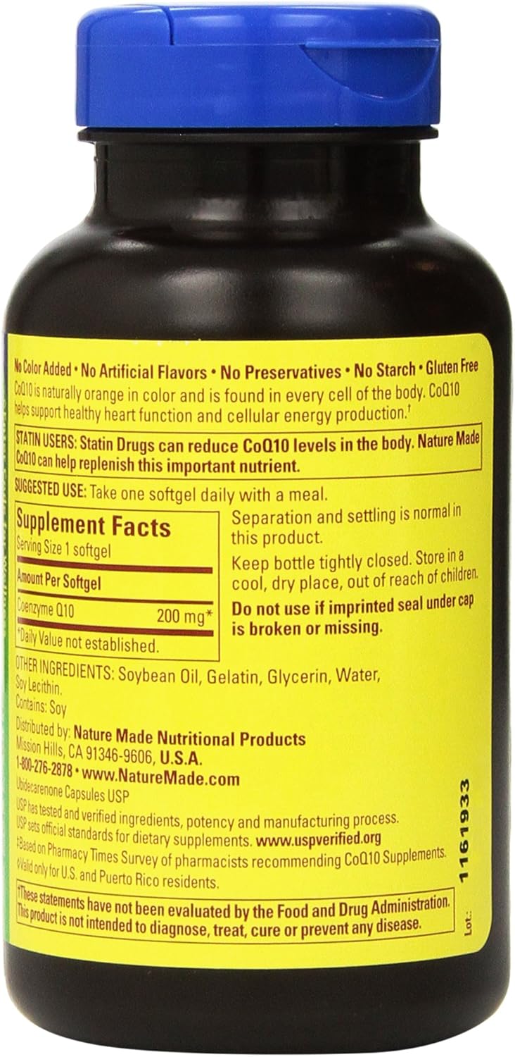 2 Bottles of Nature Made CoQ10 Coenzyme Q10 200 mg Softgels - Total of 280 Softgels