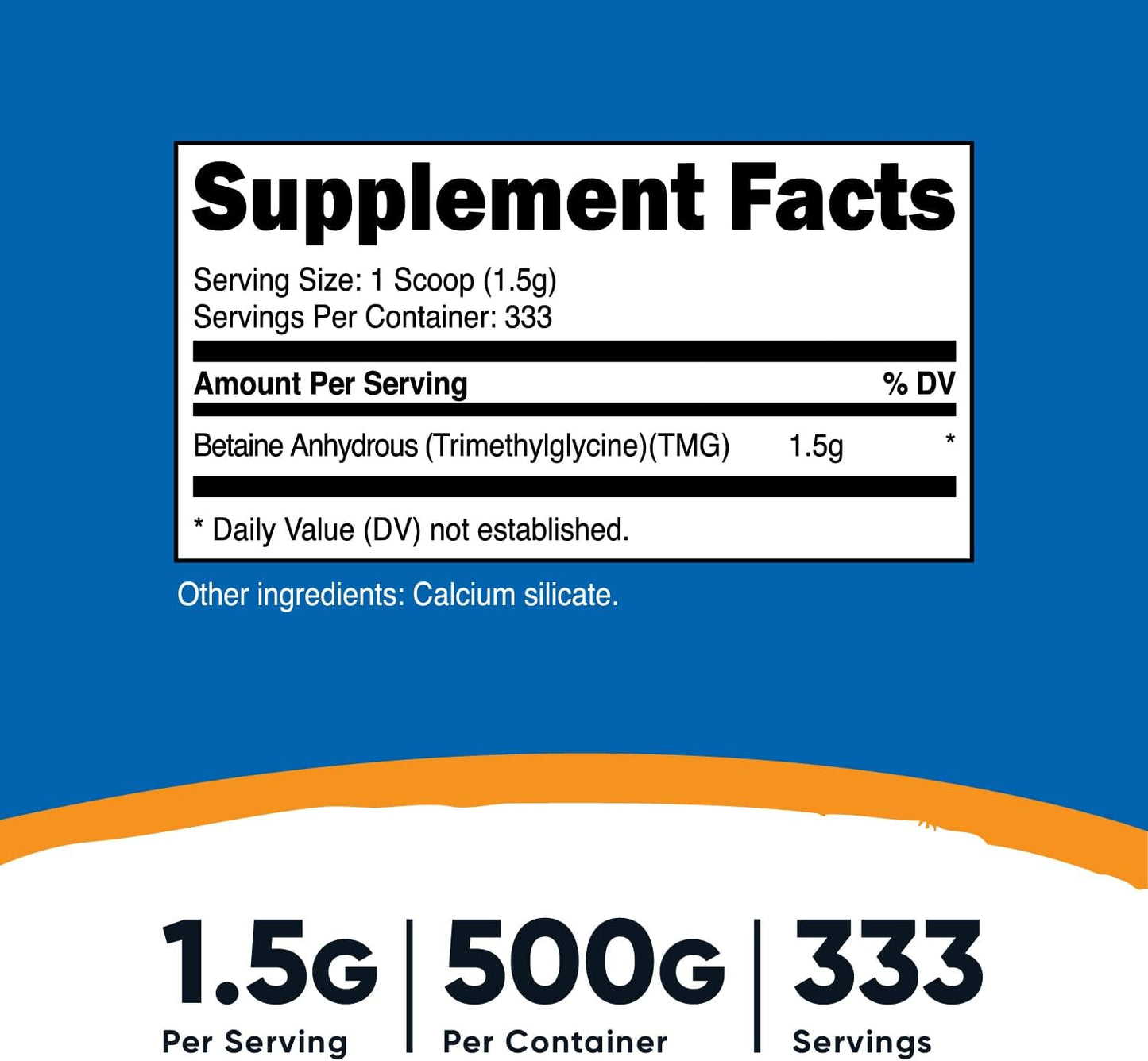 2 Bottles of Nutricost Betaine Anhydrous Trimethylglycine (TMG) Powder - 500G Each