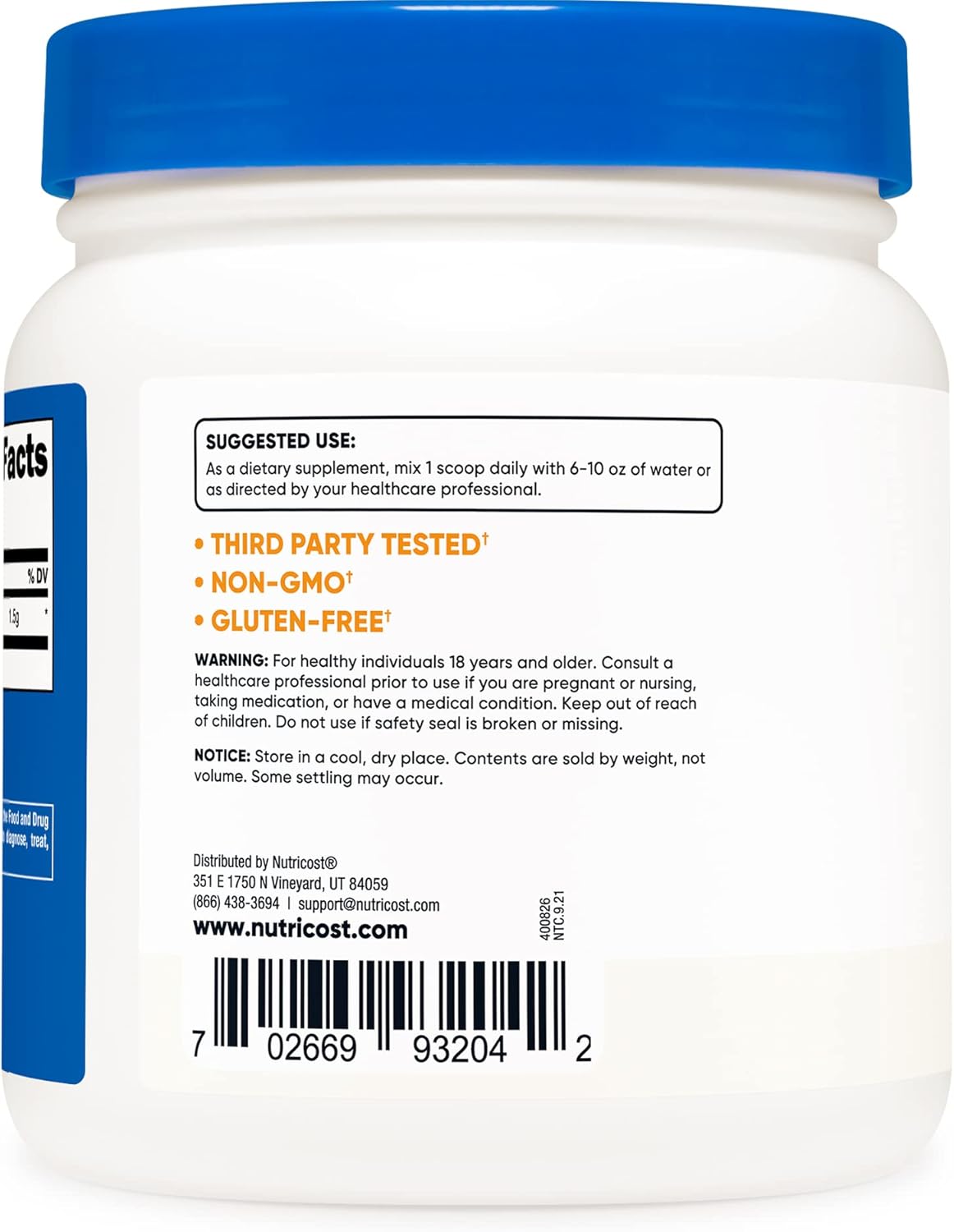 2 Bottles of Nutricost Betaine Anhydrous Trimethylglycine (TMG) Powder - 500G Each