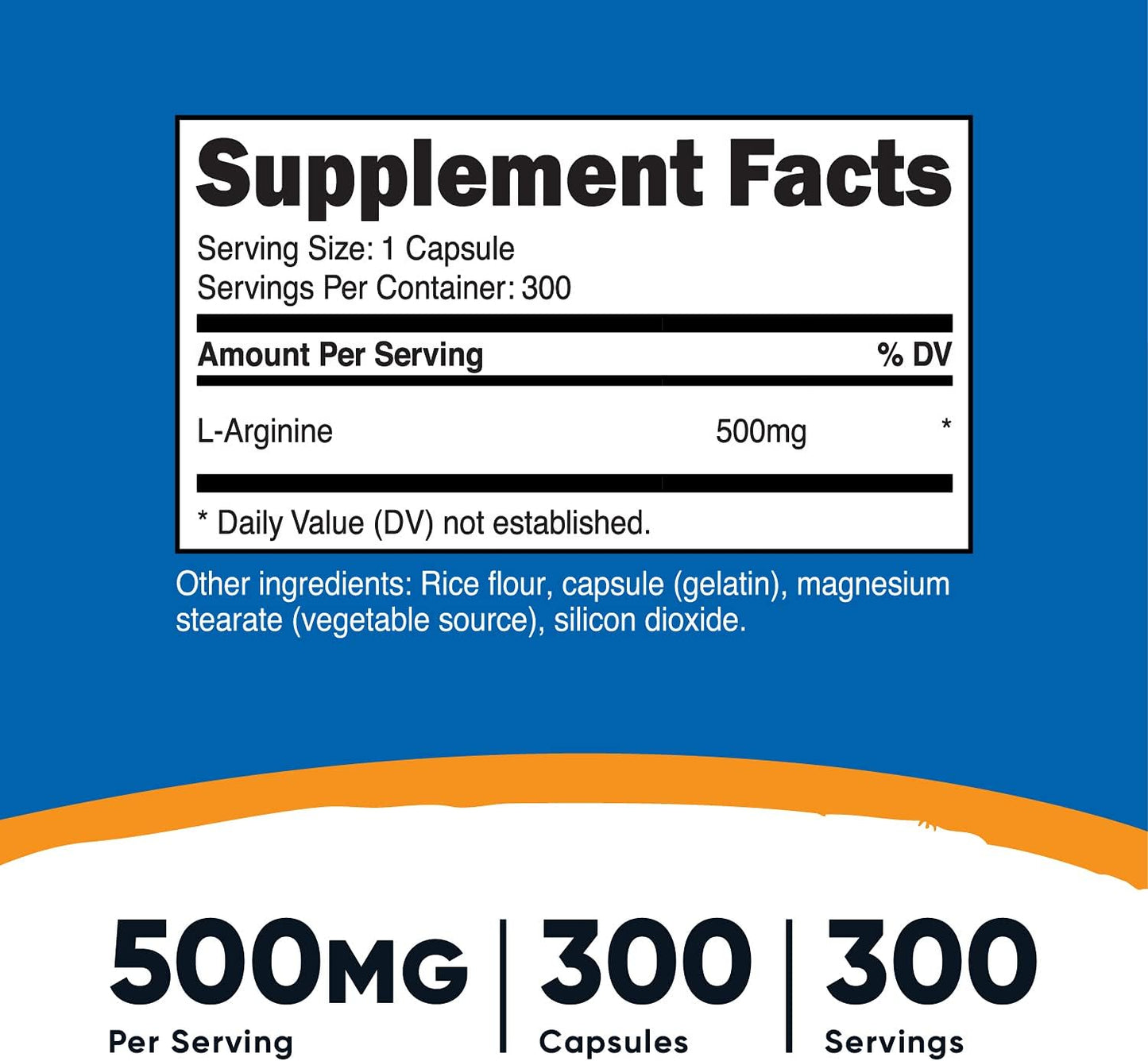 2 Bottles of Nutricost L-Arginine 500mg, 300 Capsules - Dietary Supplement for Muscle Support and Performance Boost