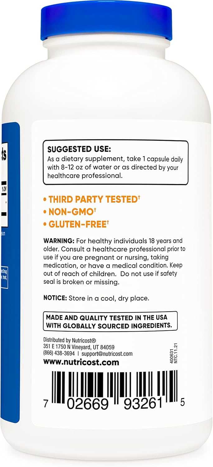 2 Bottles of Nutricost L-Arginine 500mg, 300 Capsules - Dietary Supplement for Muscle Support and Performance Boost