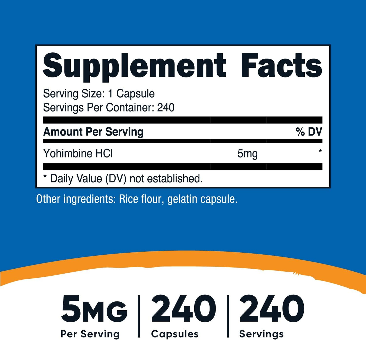 2 Bottles of Nutricost Yohimbine HCl 5mg Capsules - Extra Strength, Gluten Free & Non-GMO