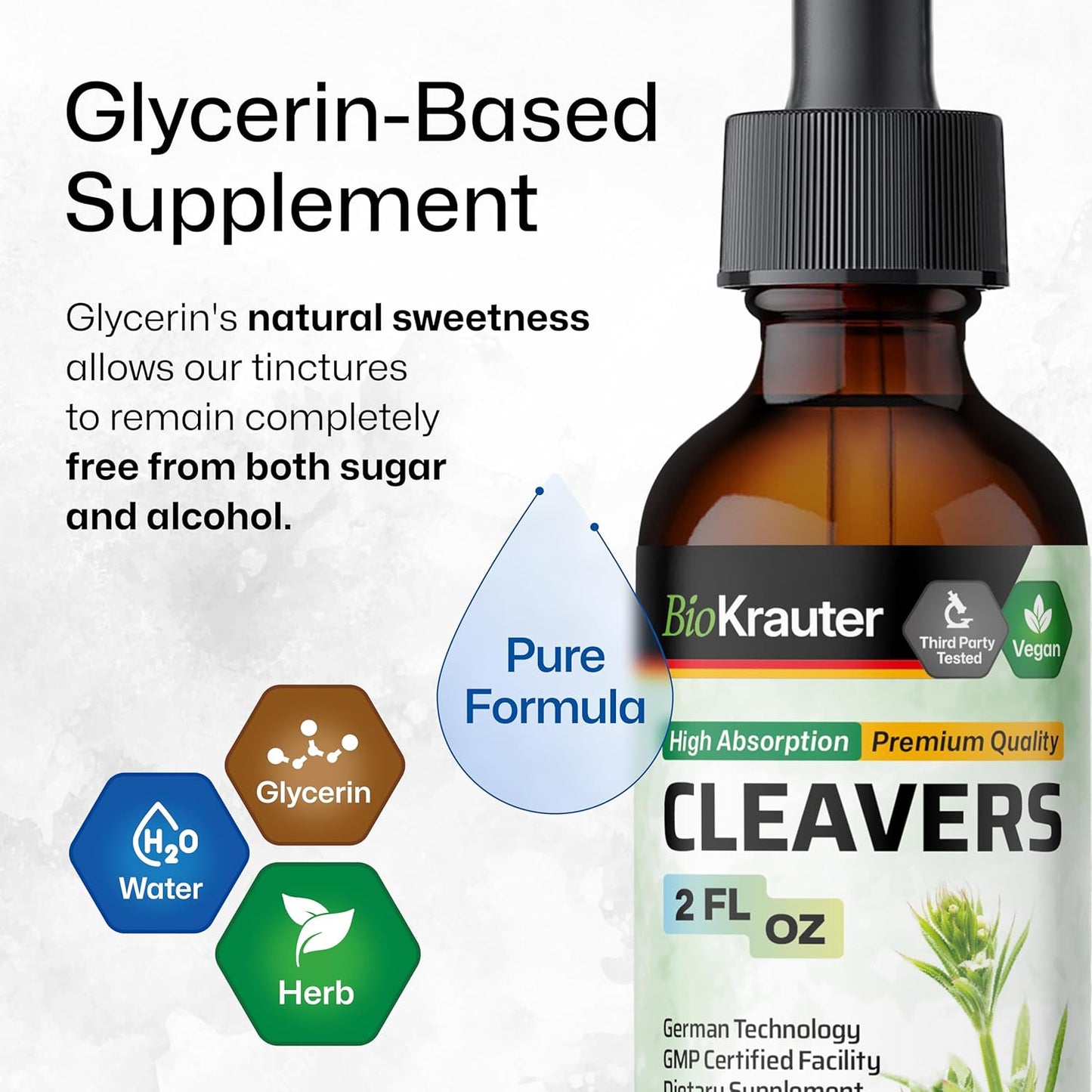 2 Fl. Oz. BIO KRAUTER Stinging Nettle and Cleavers Tincture Set