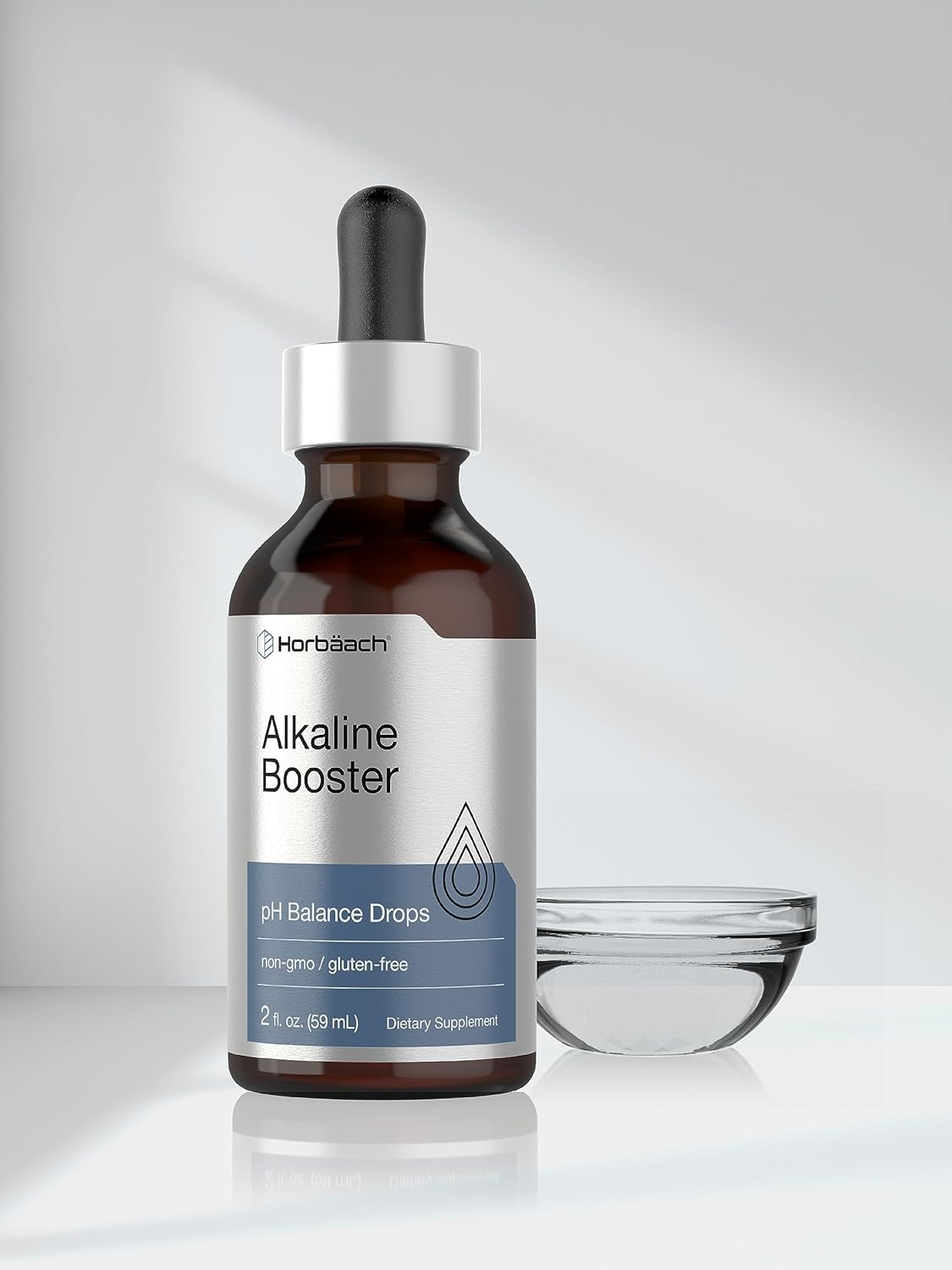 2 FL Oz Horbäach Alkaline Booster Drops for pH Balance - Non-GMO & Gluten Free Supplement