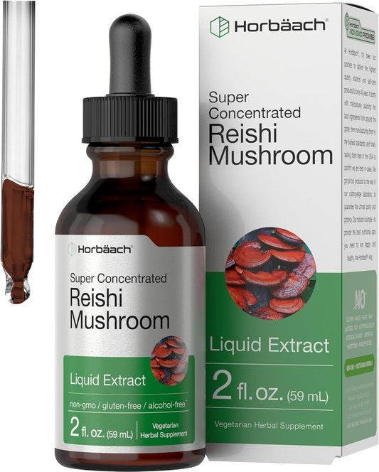 2 fl oz Horbäach Reishi Mushroom Liquid Extract Tincture - Vegetarian, Non-GMO, Gluten Free