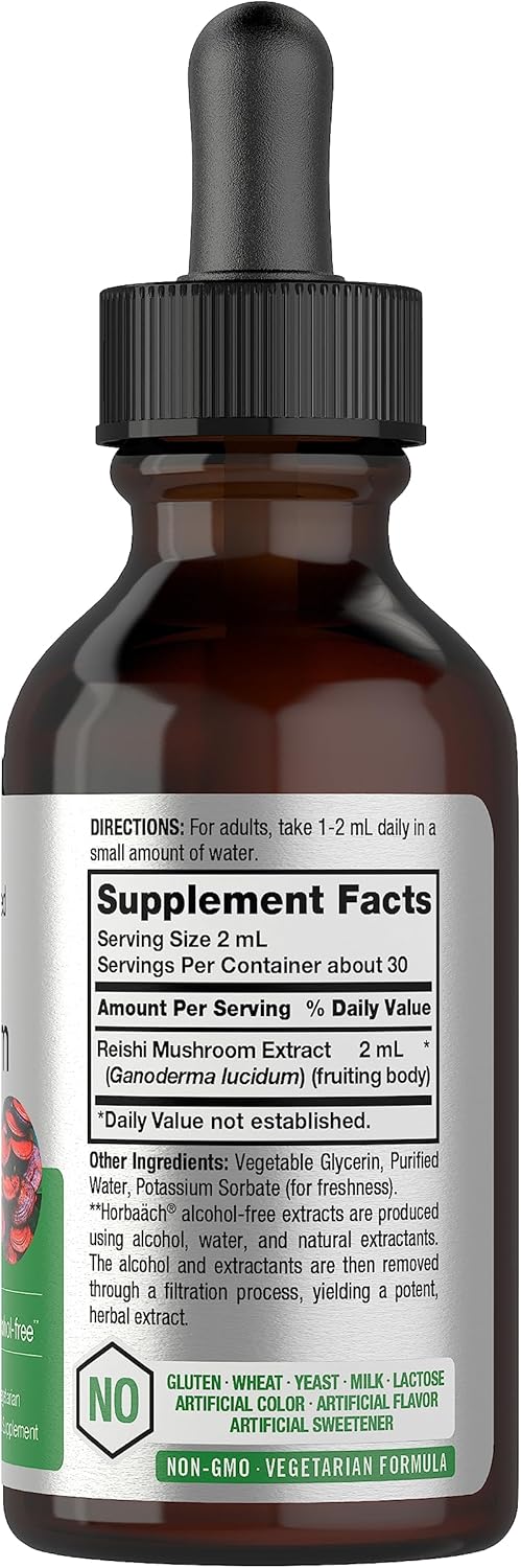 2 fl oz Horbäach Reishi Mushroom Liquid Extract Tincture - Vegetarian, Non-GMO, Gluten Free