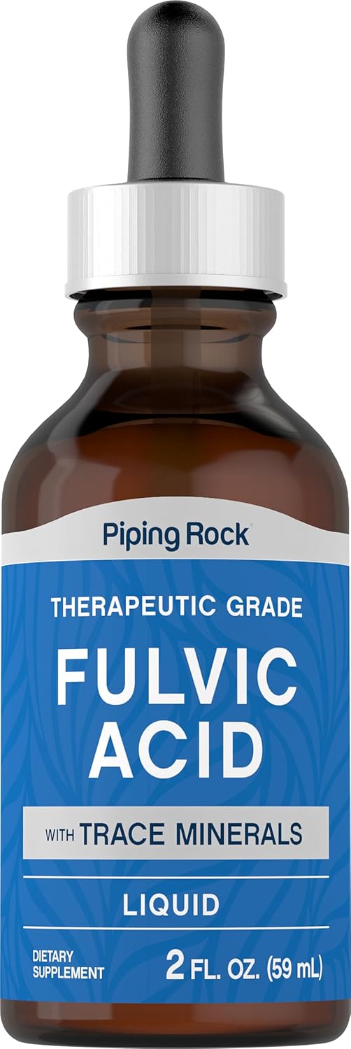 2 fl oz Liquid Fulvic Acid Drops with Trace Minerals - Ionic Supplement for Vegetarians, Non-GMO & Gluten Free