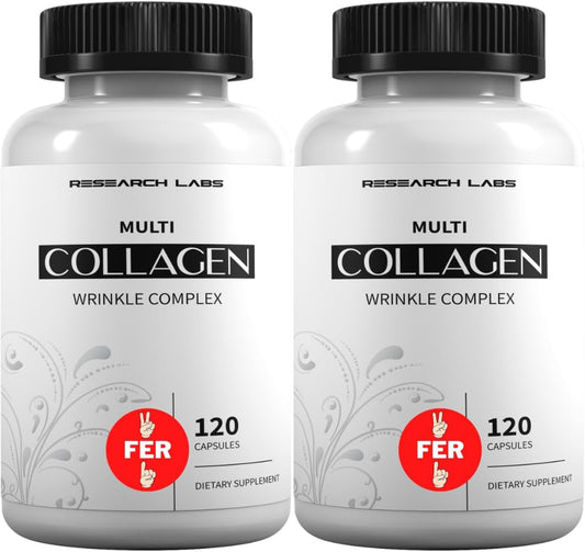 2 for 1 Promo: 240 Collagen Pills 6000mg - Grass Fed Anti-Aging Support for Skin, Joints, Hair, Nails - Paleo Friendly Peptides Powder
