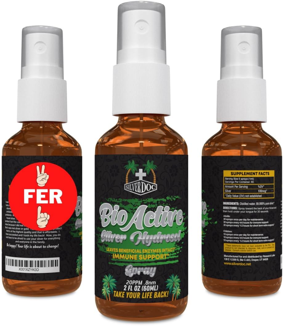2 for 1 Sale: Silver Doc Silver Hydrosol Spray - Natural Immune Support - Better Than Colloidal - Research Labs