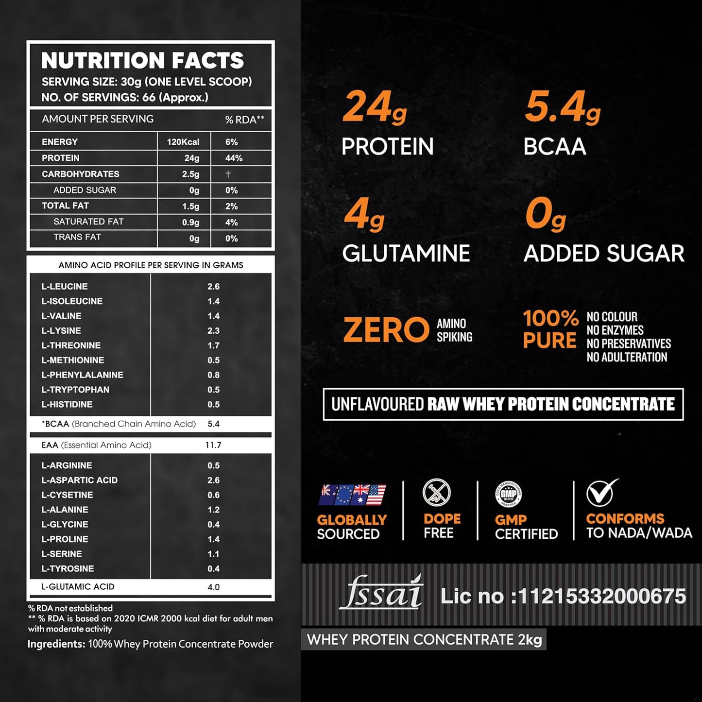 2 Kg Asitis Nutrition Whey Protein Concentrate - Natural Raw Form for Recovery & Muscle Loss - Unsweetened & Unflavoured - No Preservatives