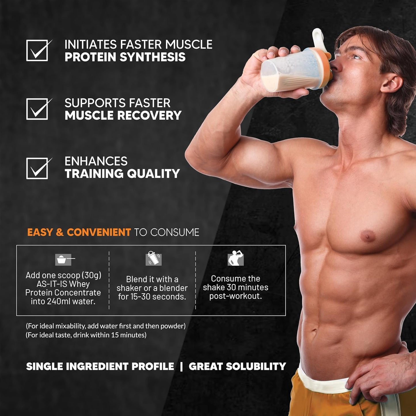2 Kg Asitis Nutrition Whey Protein Concentrate - Natural Raw Form for Recovery & Muscle Loss - Unsweetened & Unflavoured - No Preservatives