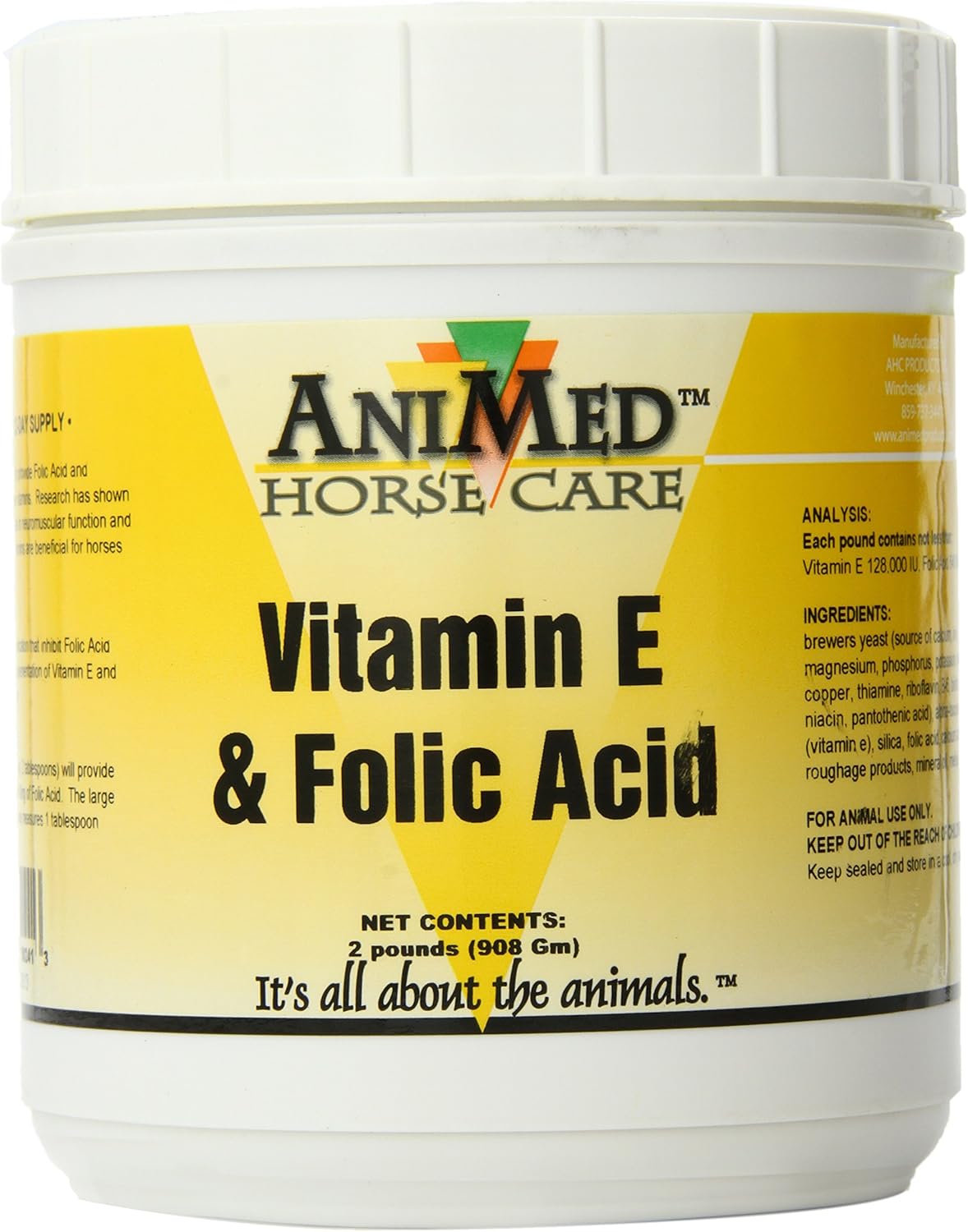 2 lb AniMed Vitamin E Folic Acid Supplement for Horses - Promotes Overall Health and Well-being