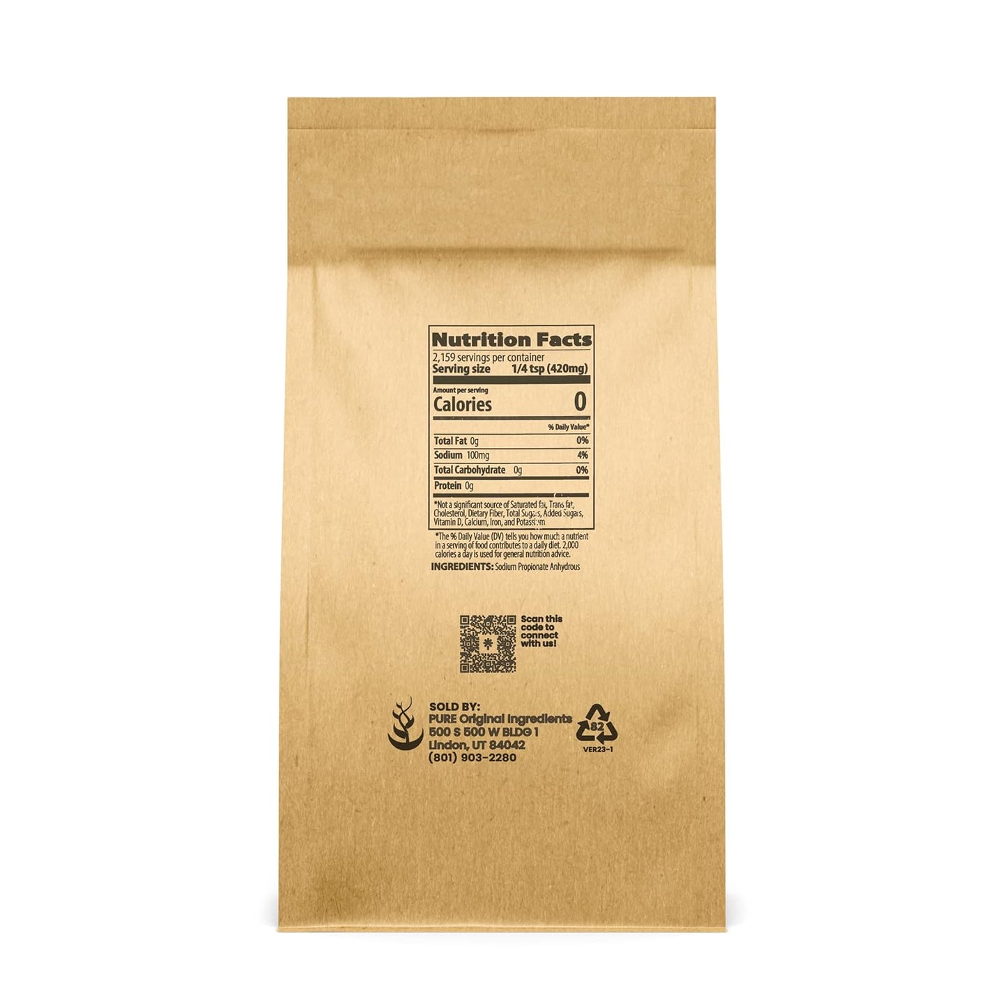 2 lb Food Grade Sodium Propionate - Pure Preservative & Mold Inhibitor for Food Additives
