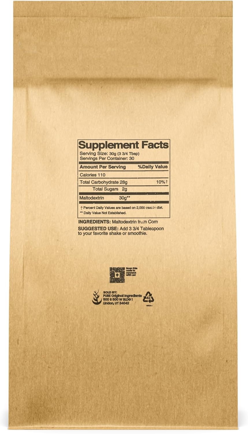 2 lb Unflavored Maltodextrin Powder - Pure Binder & Thickener with Original Ingredients - No Additives - Bulk Size