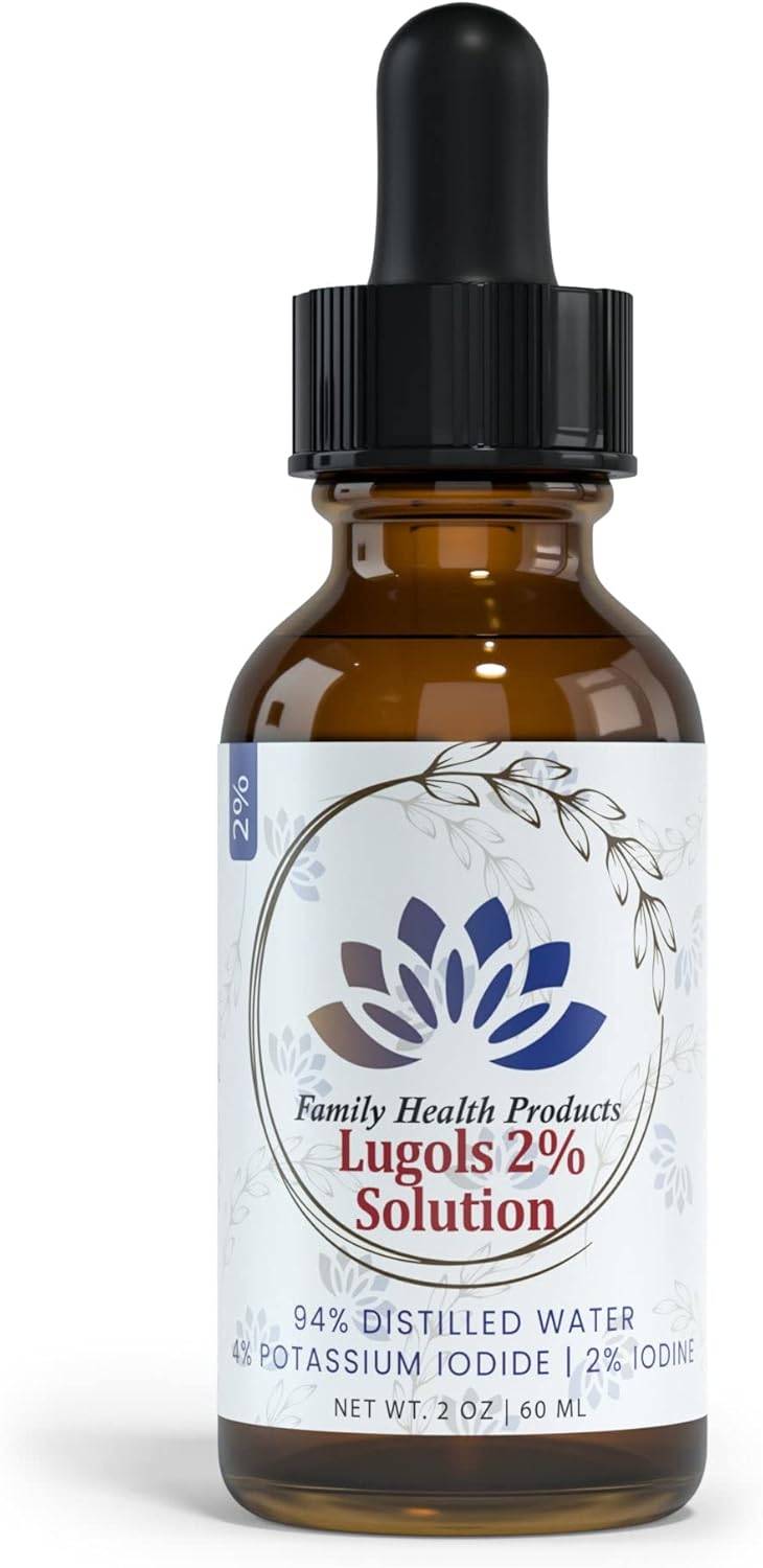 2% Lugols Iodine Solution 2 fl oz Liquid Drops | Potassium Iodide Drops | 1200 Liquid Drops by Family Health Products