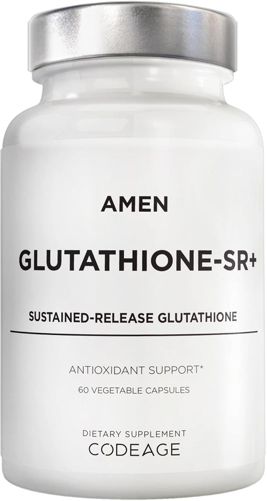 2-Month Supply Amen Glutathione-SR+ Supplement with L-Glutathione & Fenugreek Seed - Time-Release Formula - 60 Capsules
