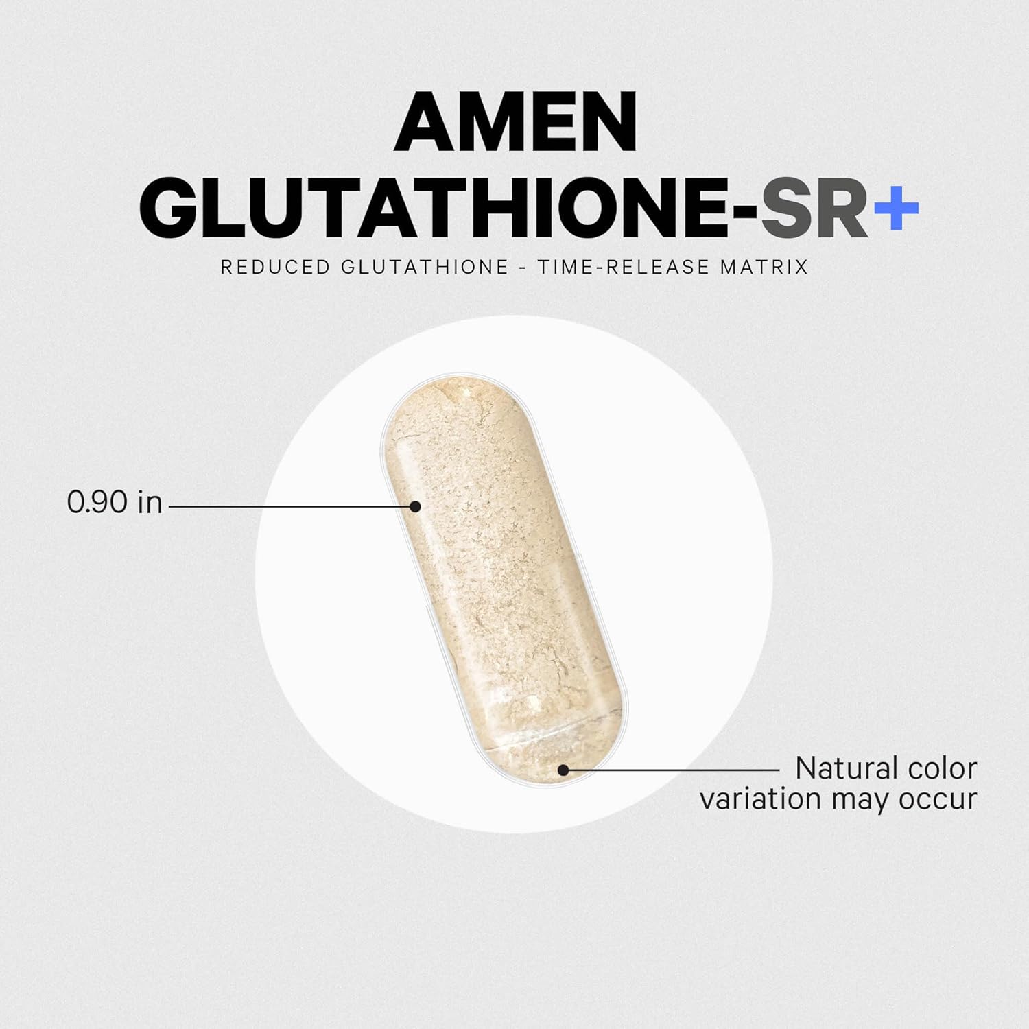 2-Month Supply Amen Glutathione-SR+ Supplement with L-Glutathione & Fenugreek Seed - Time-Release Formula - 60 Capsules
